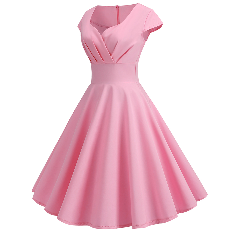 Women'S Fashion In The 50S - เดรสแฟชั่นลดราคา ชุดเดรสผู้หญิงสไตล์เรโทร ชุดเดรสทรงสวิงนุ่มสบายสไตล์วินเทจยุค 50 ชุดเดรสออกงานใส่สบาย ไซส์