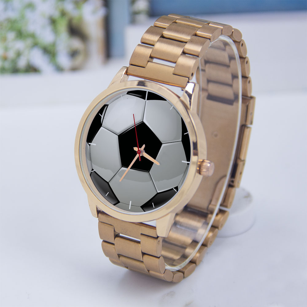 Fashion Women Watches - นาฬิกาข้อมือดีไซน์ฟุตบอล แฟนบอล สีเงิน สำหรับผู้ชาย ผู้หญิง ของที่ระลึก