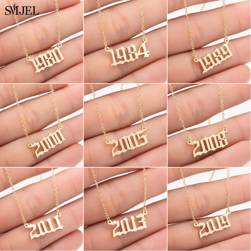 Women'S Fashion Show 2022 - Smjel สร้อยคอเฉพาะตัวสำหรับผู้หญิงเกิดวันที่พิเศษ1982 1989 2000 1999ของขวัญวันเกิดจาก1980ไป2022