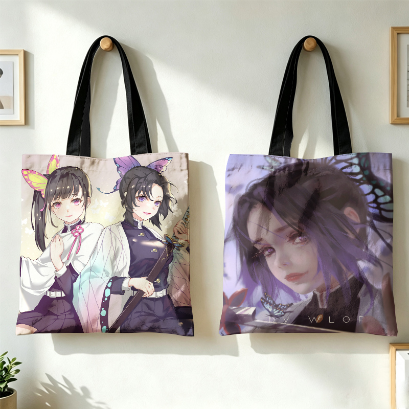 Canvas Tote Bag - กระเป๋าถือผู้หญิงลายดาบพิฆาตอสูร คามาโดะ เนซึโกะ ซึยูริ คานาโอะ โคโจ