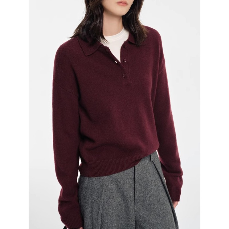 Women'S Fashion Trends Fall 2025 - เสื้อสเวตเตอร์คอปกโปโลแฟชั่นใหม่สำหรับผู้หญิง ฤดูใบไม้ร่วง-ฤดูหนาว ปี 2025 ทรงหลวม สวมใส่เป็นเสื้อตัวในได้