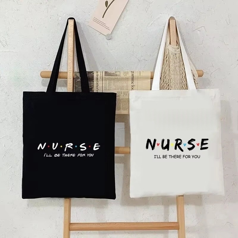 Canvas Tote Bag - กระเป๋าผ้าแคนวาสพิมพ์ลาย Nurse I'll Be There for