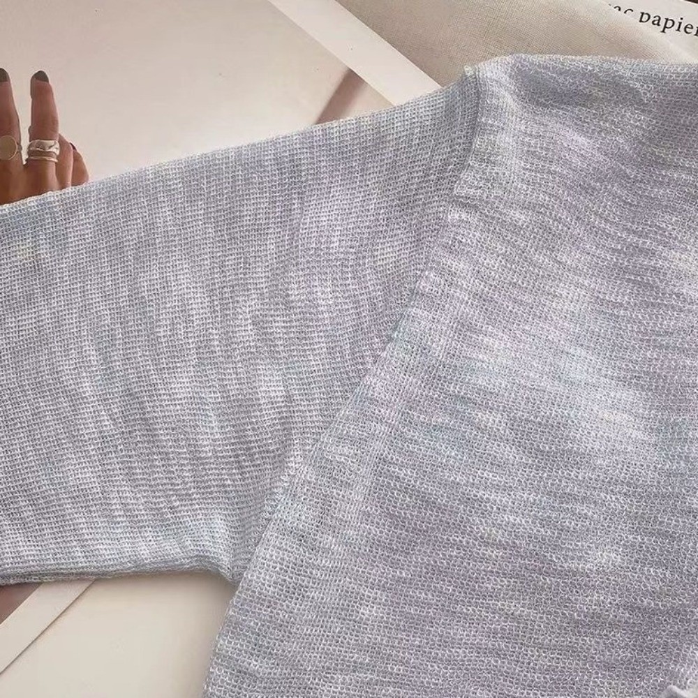 Women'S Fashion Knitwear - เสื้อคลุมคาร์ดิแกนแบบใหม่ บางเบา ป้องกันแสงแดด ดีไซน์ผูกเชือก ความยาวสั้น ผ้าถักแบบผูกเชือก