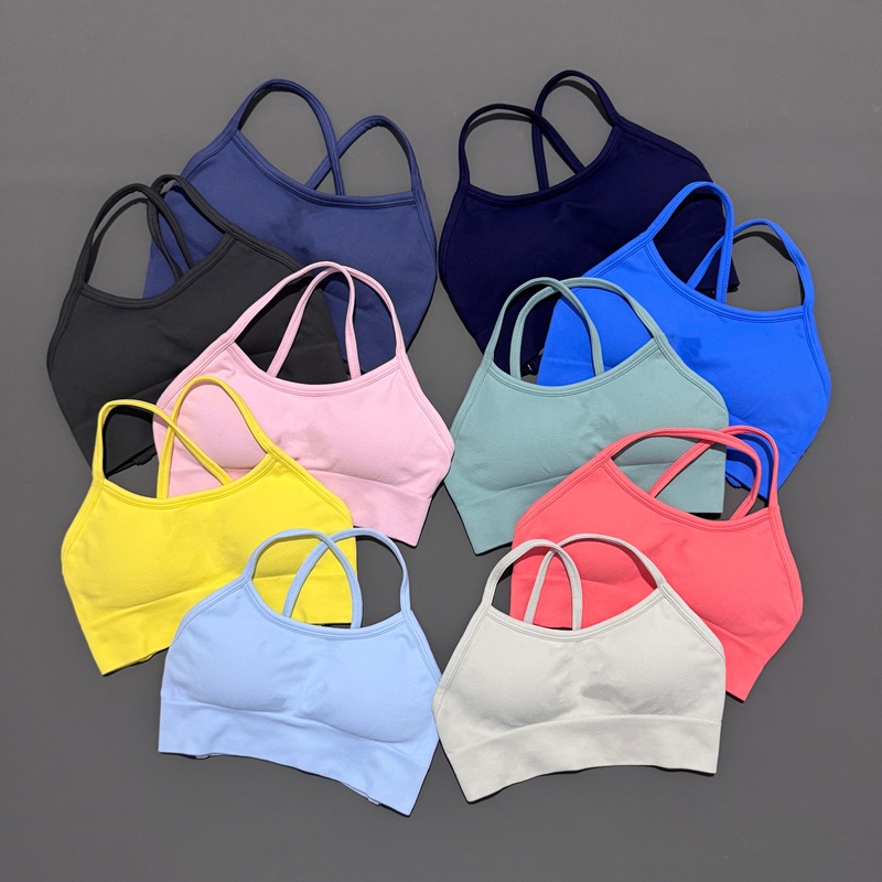 Bra Top Seamless - เสื้อชั้นในกีฬาแบบไร้สายสำหรับผู้หญิง ยี่ห้อ Histello แบบไร้ตะเข็บ เหมาะสำหรับโยคะ ออกกำลังกาย