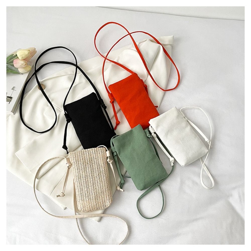 Canvas Tote Bag - กระเป๋าสะพายข้างขนาดเล็กเข้ากับทุกชุดได้กระเป๋าหิ้วแฟชั่นน้ำหนักเบาห้อยคอกระเป๋าโทรศัพท์ผ้าใบใช้งานได้อเนกประสงค์