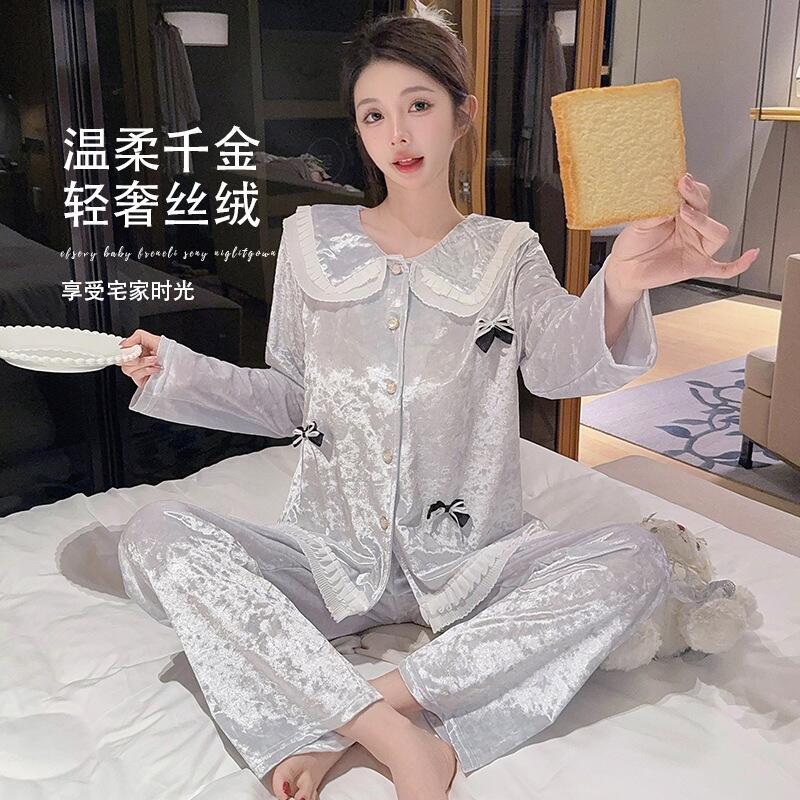 Women'S Fashion Gifts - ชุดนอนผู้หญิงใหม่สุดฮิต ผ้านุ่มสบายผิว ปี 2025 คอปกตุ๊กตาน่ารัก สำหรับฤดูใบไม้ร่วงและฤดูหนาว