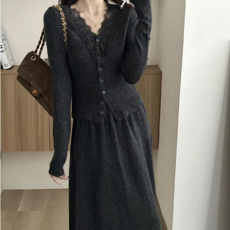เสื้อคาร์ดิแกนถักแขนยาวลูกไม้ส - Longline Cardigan Knit บทวิจารณ์และราคา
