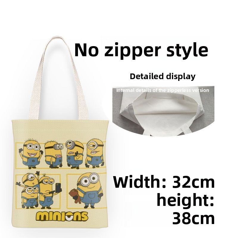 กระเป๋าผ้าแคนวาสลายการ์ตูนมินเ - Canvas Tote Bag บทวิจารณ์และราคา