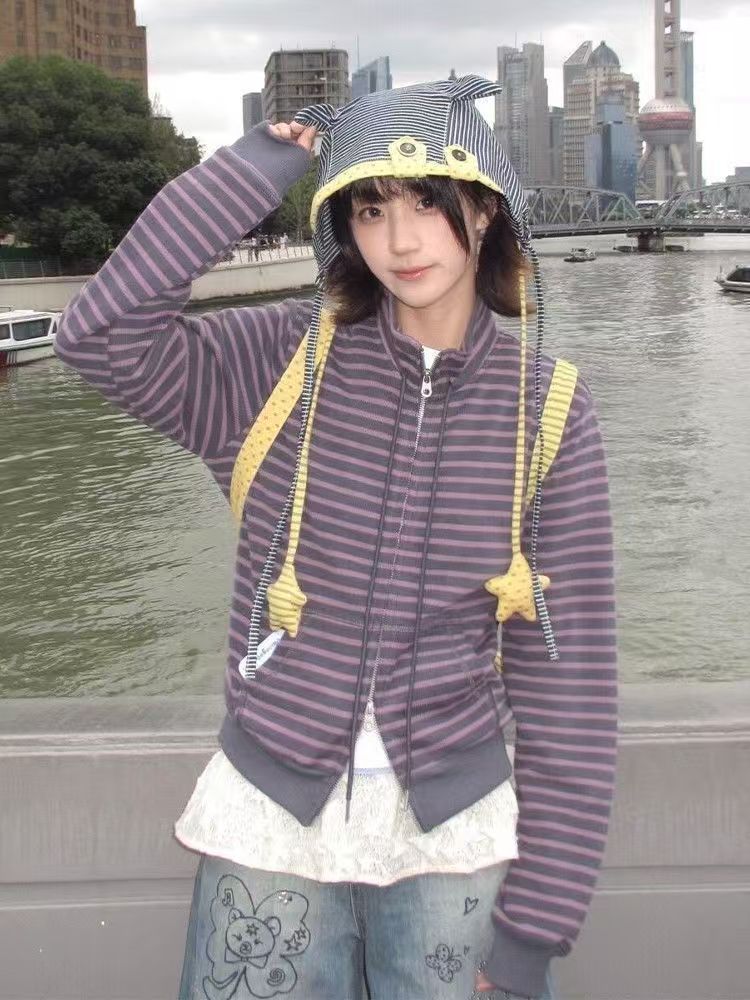 เสื้อคาร์ดิแกนลายทางสไตล์วินเท - Women'S Fashion In The 90S บทวิจารณ์และราคา