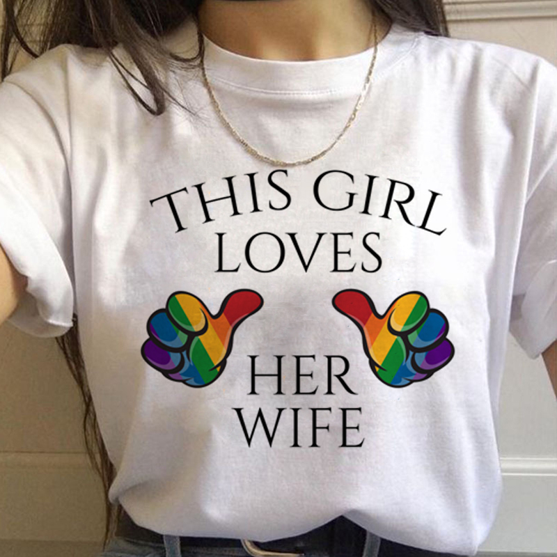 Lgbt Rainbow Harajuku T เสื้อผ - Women'S Fashion In The 90S บทวิจารณ์และราคา