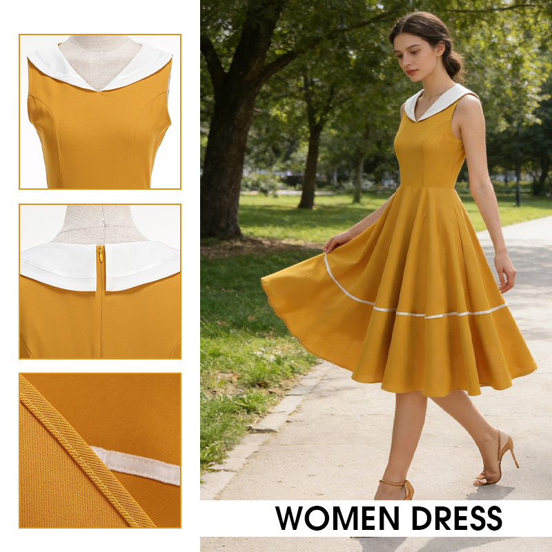 เดรสสไตล์เรโทรสีกรมท่า ฤดูร้อน - Women'S Fashion In The 50S บทวิจารณ์และราคา
