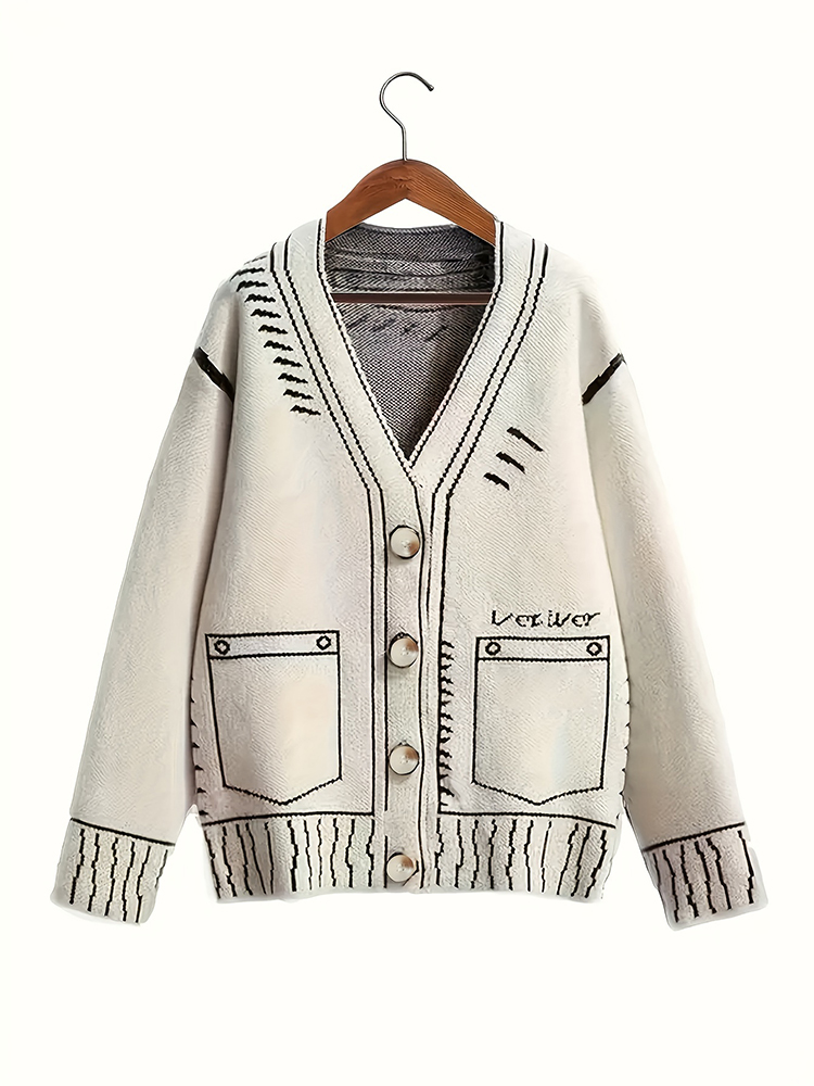 PLUS ขนาดผู้หญิงปุ่มเสื้อสเวตเ - Women'S Fashion Knitwear บทวิจารณ์และราคา