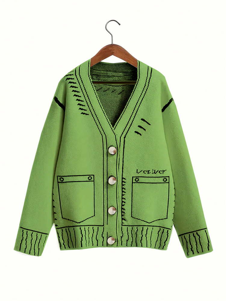 PLUS ขนาดผู้หญิงปุ่มเสื้อสเวตเ - Women'S Fashion Knitwear บทวิจารณ์และราคา