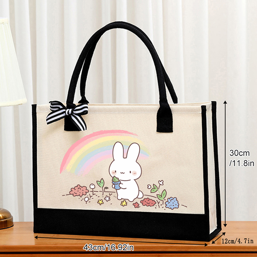กระเป๋าผ้าแคนวาสสีขาวพิมพ์ลายก - Canvas Tote Bag บทวิจารณ์และราคา