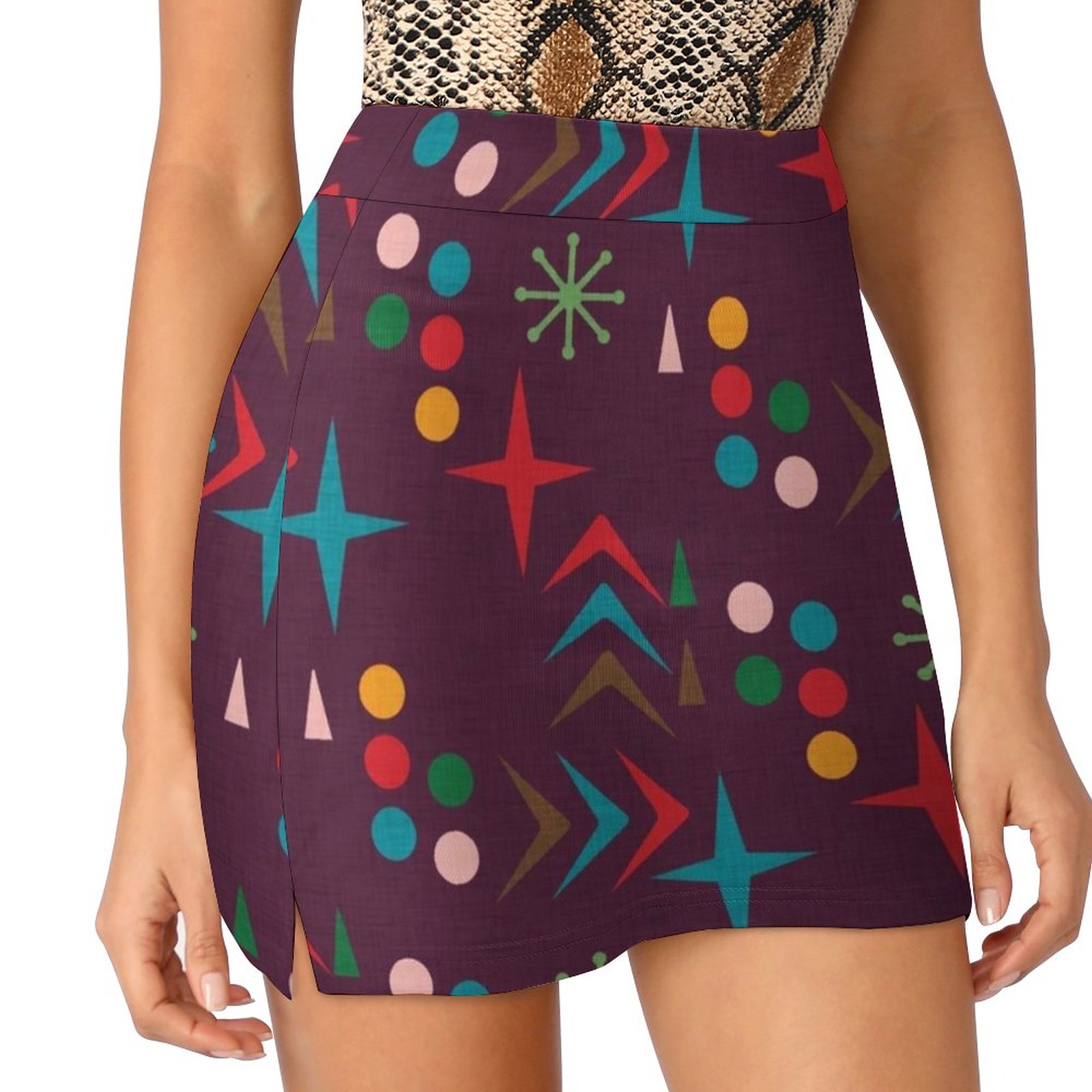 ลายอะตอม สีม่วง Mid Century Mo - Women'S Fashion In The 50S บทวิจารณ์และราคา