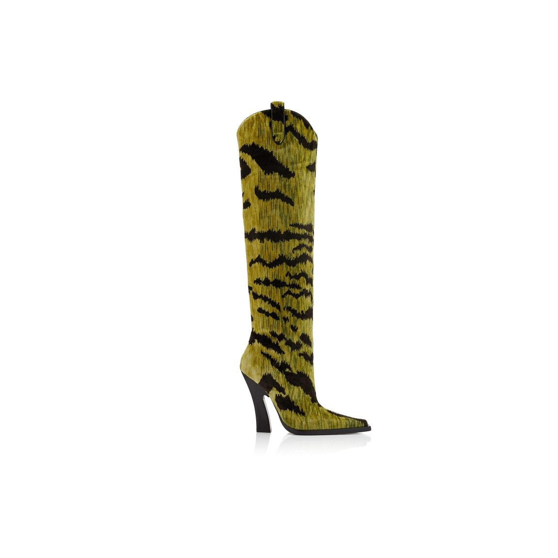 รองเท้าบูทส้นหนาลายเสือเขียวแบ - Women'S Fashion Edgy บทวิจารณ์และราคา