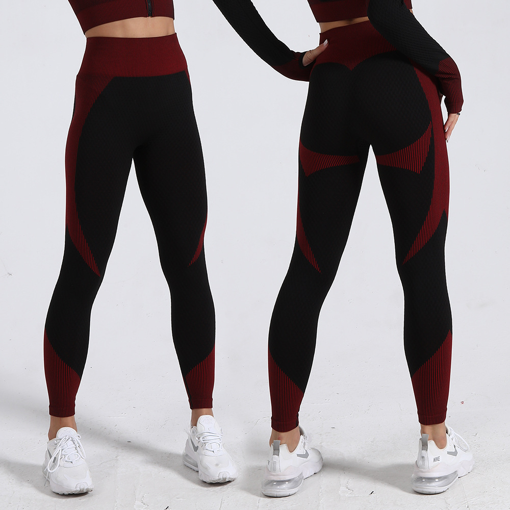 กางเกงโยคะเอวสูงลายทางตัดสีสำห - High Waist Leggings บทวิจารณ์และราคา