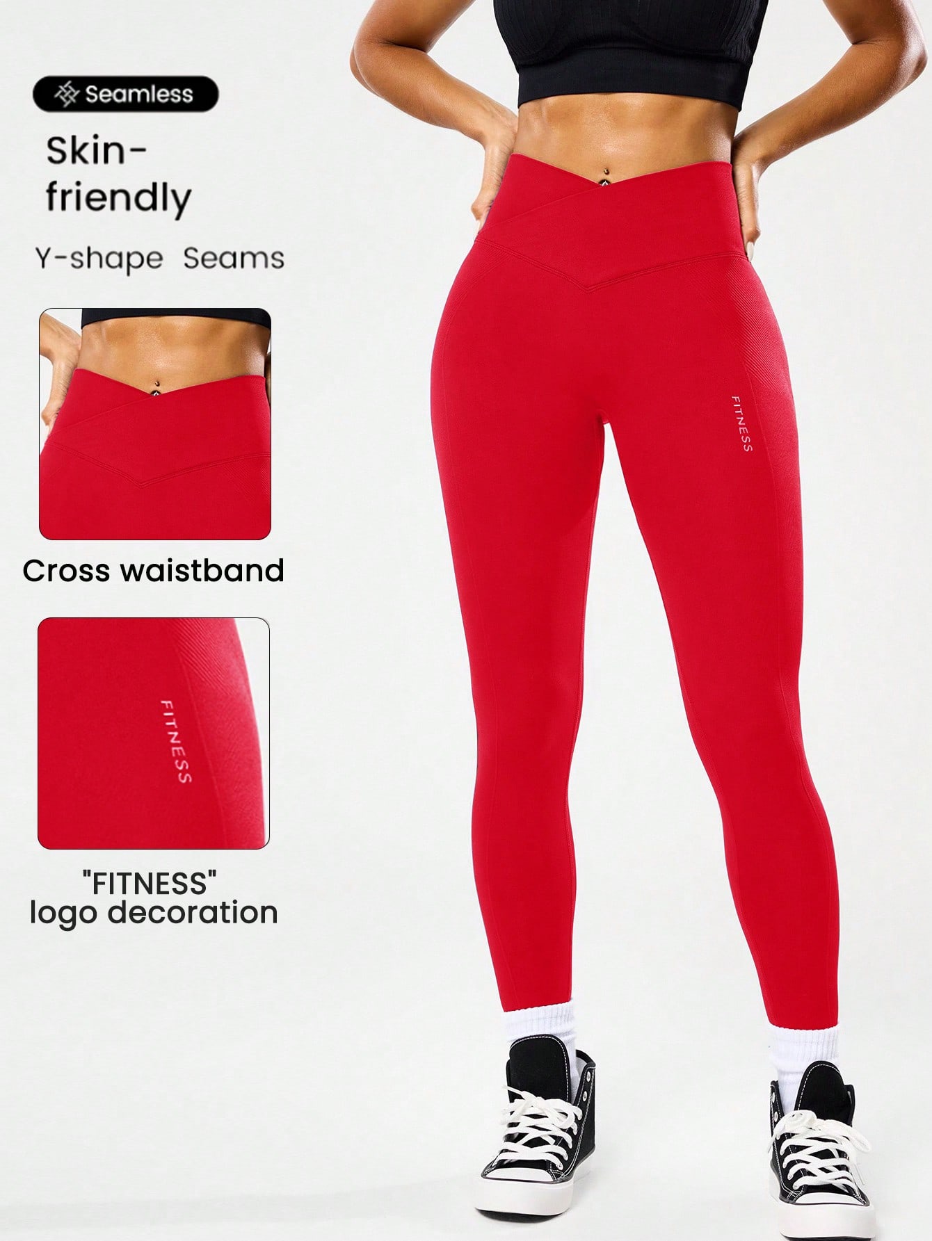 กางเกงโยคะเอวสูงไร้ตะเข็บสำหรั - High Waist Leggings บทวิจารณ์และราคา