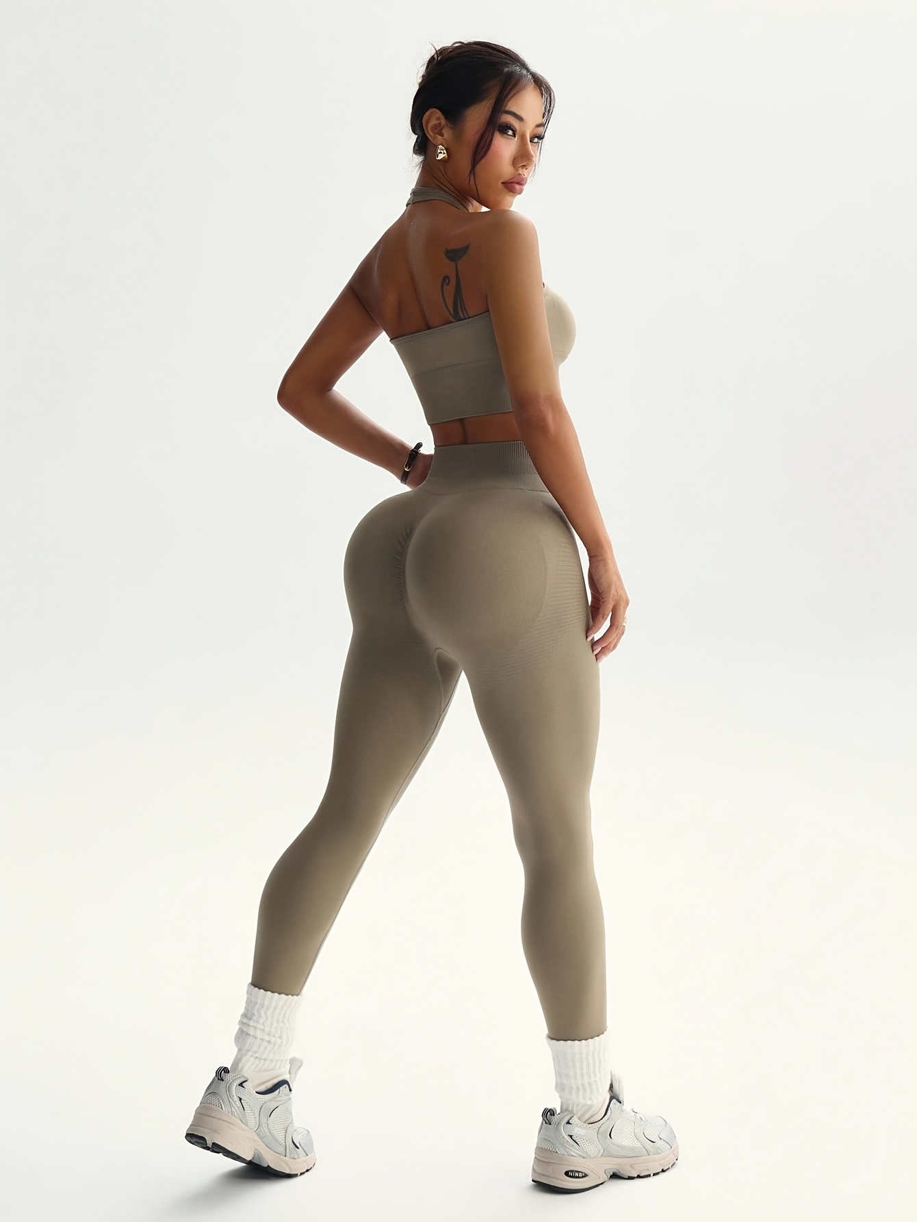 ชุดกีฬาสตรีอเนกประสงค์แฟชั่นสี - High Waist Leggings บทวิจารณ์และราคา